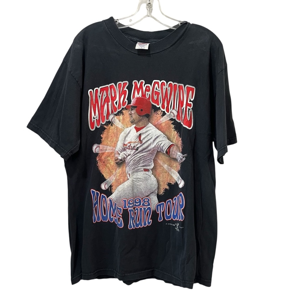 Vtg 90s Mark McGwire Home‎ Run Tour T-shirt Large MLB Cardinals 1998 St Louis